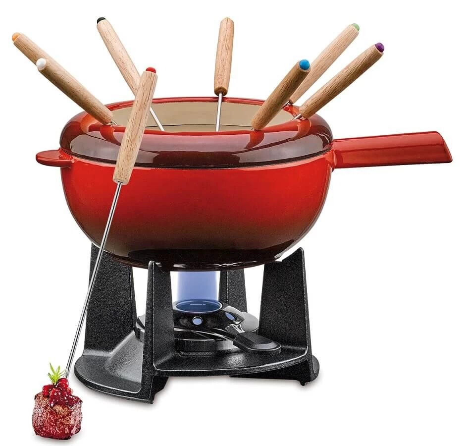 Spring Saas Fee Kaasfondueset ø 20 Cm 8-persoons Gietijzer Rood 1 Spring Saas Fee Kaasfondueset ø 20 Cm 8-persoons Gietijzer Rood
