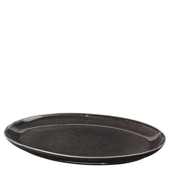 Broste Copenhagen Nordic Coal Schaal Ovaal 35,5 X 26,5 Cm Aardewerk Bruin