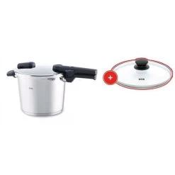 Fissler Vitaquick Snelkookpan Met Extra Glasdeksel 6 Liter ΓΈ 22 Cm Rvs