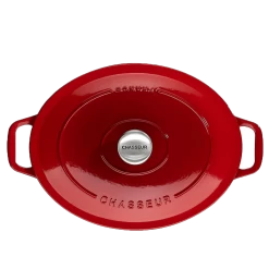 Chasseur Braadpan Ovaal 6 Liter ø 31 Cm Gietijzer Rood -Nieuw Keukengerei Winkel oval casserole rubis01 1