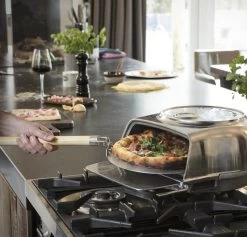 Oldenhof Fernus Stovetop Pizzaoven Rvs -Nieuw Keukengerei Winkel pizzaschep silver