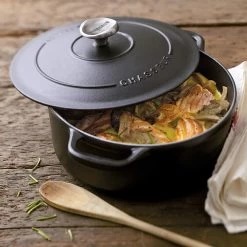 Chasseur Braadpan 6,1 Liter ø 28 Cm Gietijzer Mat Zwart -Nieuw Keukengerei Winkel round casserole life02 2
