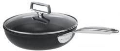 Cristel Castel'pro Exceliss+ Ultralu Sauteerpan Met Anti-aanbaklaag En Glasdeksel ø 28 Cm Aluminium Zwart