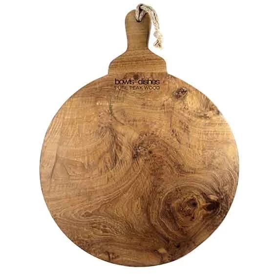 Bowls And Dishes Pure Teak Wood Serveerplank Met Handvat ø 40 Cm 1 Bowls And Dishes Pure Teak Wood Serveerplank Met Handvat ø 40 Cm